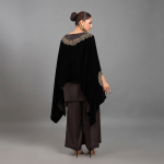 Opulent Black Embroidered Cape Set