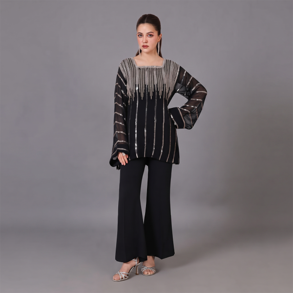 Noir Luxe Embellished Co-Ord Set