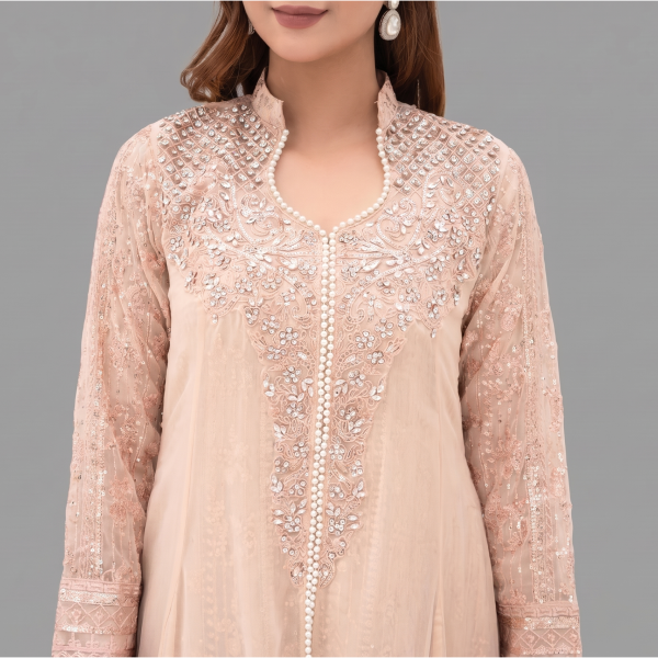 Manahil Embroidered Peach  Festive Anarkali Set
