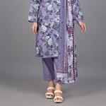 Lavender Floral Print Lawn Suit