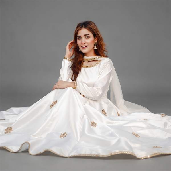 Ivory Luxe Embroidered Maxi Suit