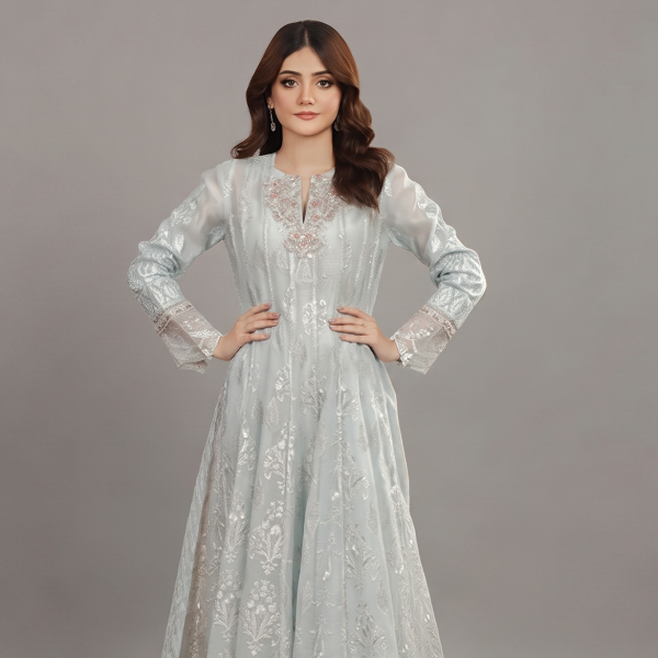 Mint Green Embroidered Suit