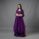 Royal Amethyst Bloom Maxi Suit