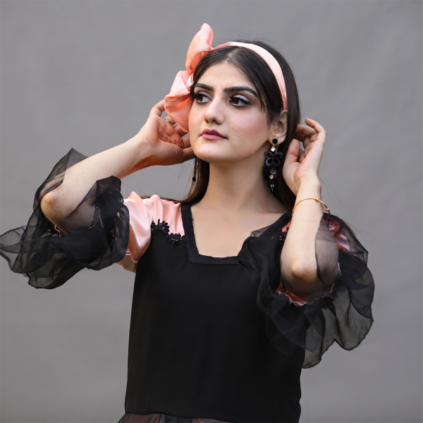 Blush & Noir Layered Anarkali Suit