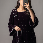 Midnight Plum Embellished Velvet Suit