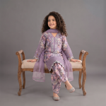 Lavender Floral Embroidered Kurta