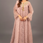 Rose Gold Embroidered Luxury Anarkali with Organza Dupatta