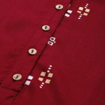 Regal Maroon & Gold Printed Kurta with Tailored Beige Trousers
