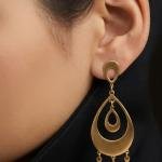 Orenoor Gold Chandelier Drop Earrings