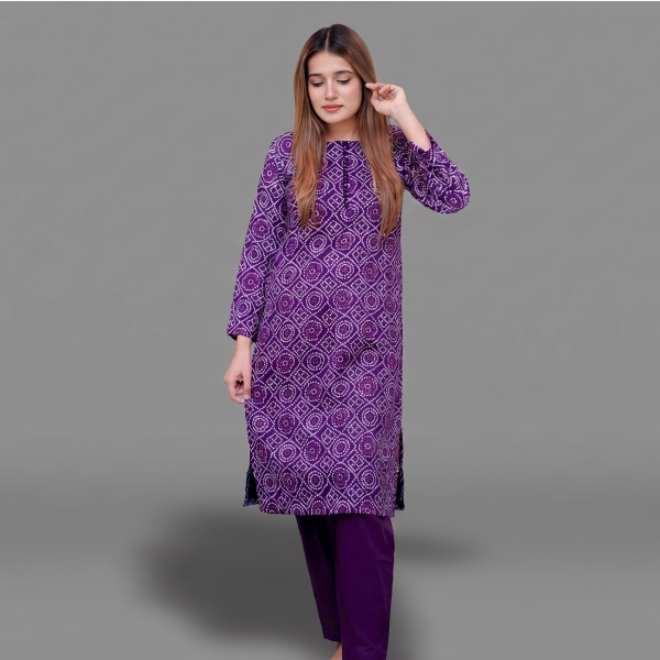 Bold Black and White Abstract Floral Printed Kurta – Women's Straight Ethnic Shirt