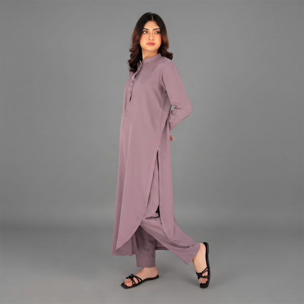 Dusty Mauve Minimalist Kurta Set