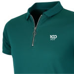 Dark Green 100Fit Zipper Polo T-Shirt