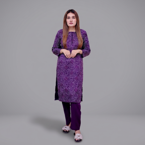 Bold Black and White Abstract Floral Printed Kurta – Women's Straight Ethnic Shirt