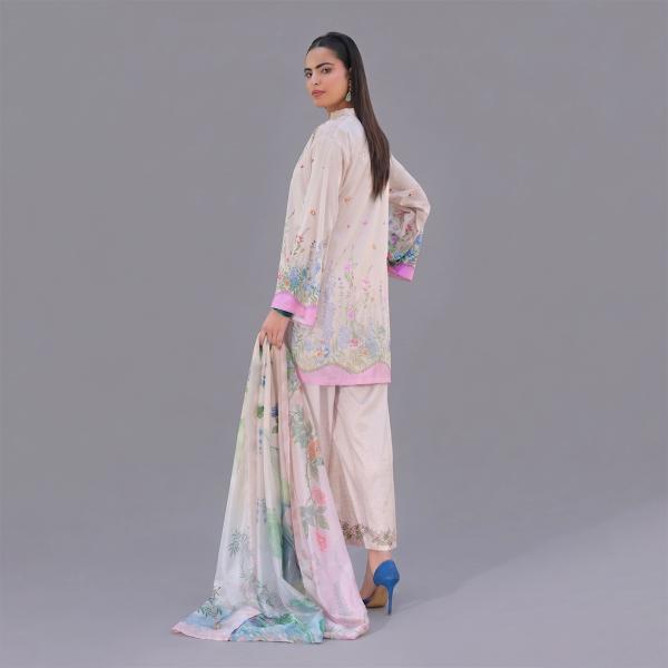 Serene Pastel Floral Three-Piece Suit