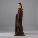 Elegant Chocolate Brown Draped Saree