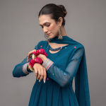 Teal Blue Anarkali Suit
