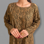 Onyx Geometric Panel Frock with Contrast Wide-Leg Pants