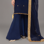Midnight Royale Embroidered Sharara Suit