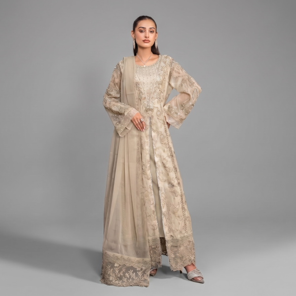 Manahil Embroidered   3-Piece Organza Festive Maxi Suit