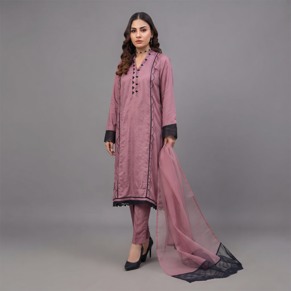 Dusty Rose Noir Embellished Suit Set