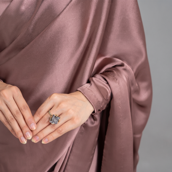 Mocha Luxe Satin Saree