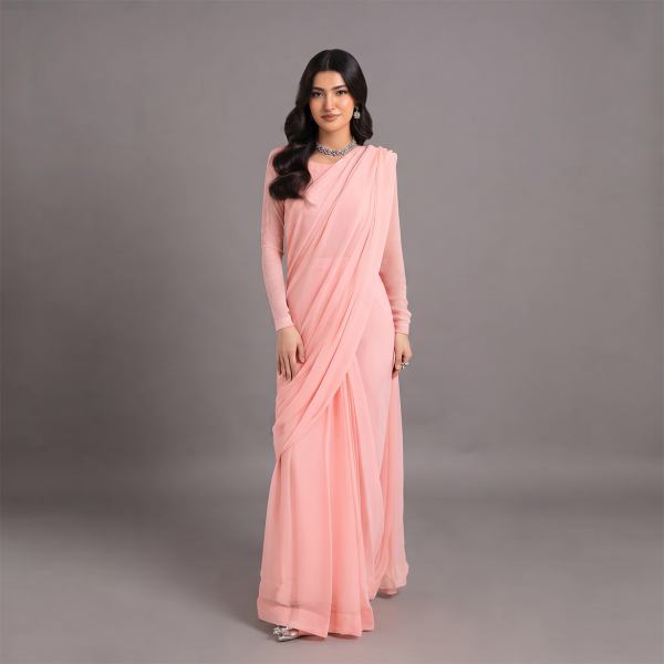 Blush Serenity Georgette Saree