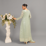 Manahil Shimmering Sea Green 3-Piece Festive Sequin Suit