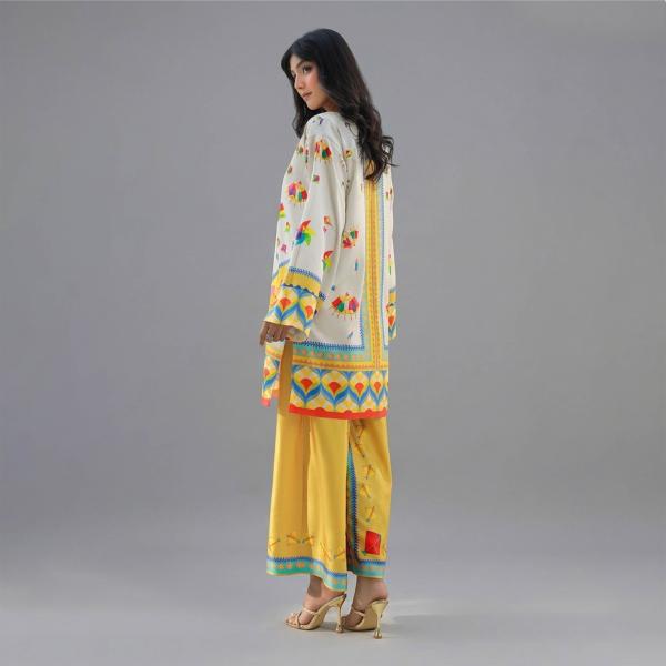Off-White & Mustard Digital Print Co-Ord Set