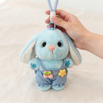Cute Plush Toy Jelly Overalls Rabbit Doll Keychain Bag Pendant Rabbit Cute Academy Style Gift Doll