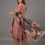 Brown Embroidered Three-Piece Suit
