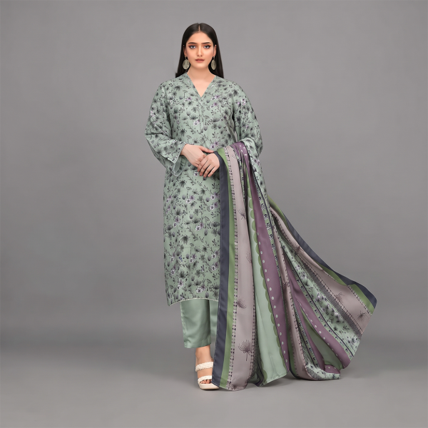 Sage Green Botanical Printed 3-Piece Suit