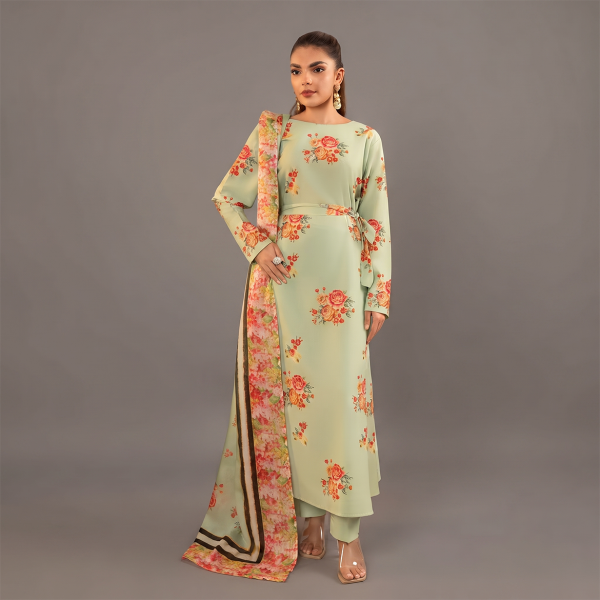 Olive Floral Dress
