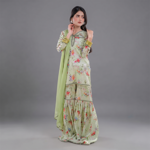 Sage Bloom Floral  Suit