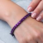 Orenoor Purple Gemstone Tennis Bracelet