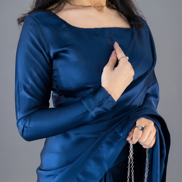 Midnight Cobalt Satin Elegance
