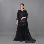 Midnight Mirror Elegance Sharara