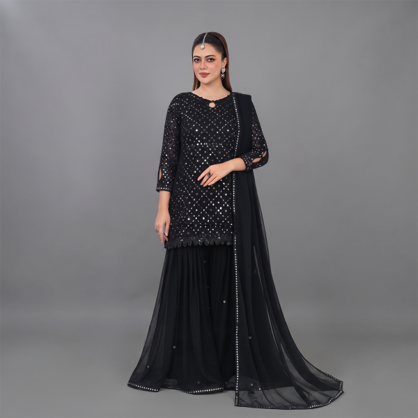 Midnight Mirror Elegance Sharara