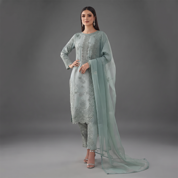 Sage Monochrome Embroidered Ensemble