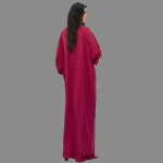 Majestic Maroon Embroidered Kaftan Suit with Gold Zari