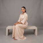 Beige Button-Down Tiered Maxi Dress