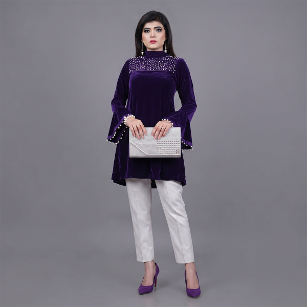 Royal Amethyst Pearl Velvet Suit