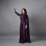Royal Plum Luxe Satin Saree