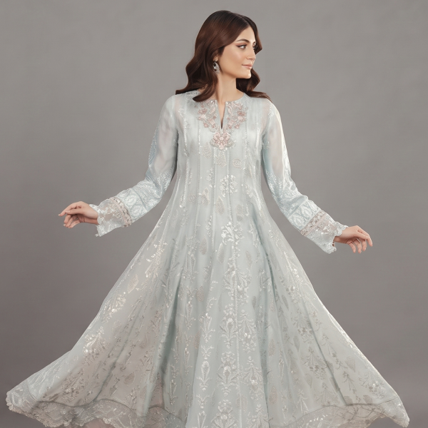 Mint Green Embroidered Suit