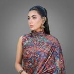 Majestic Paisley Digital Print Silk Saree