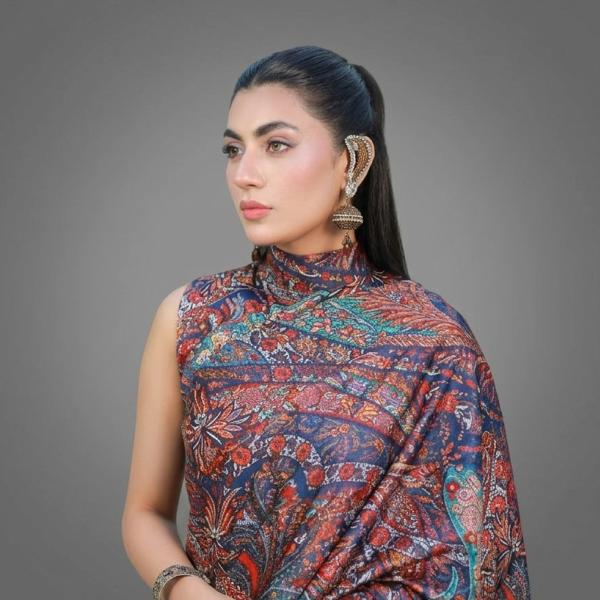 Majestic Paisley Digital Print Silk Saree