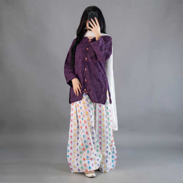 Blossom Charm Kurta & Printed Farshi Shalwar
