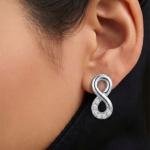 Orenoor Silver Infinity Diamond Earrings