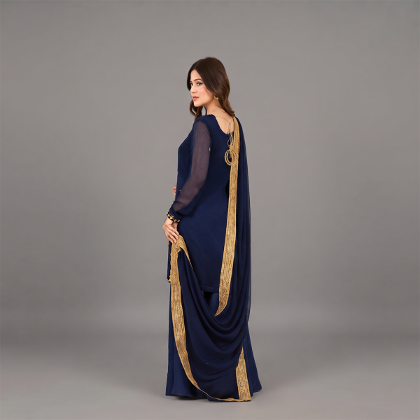 Midnight Royale Embroidered Sharara Suit