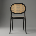 Black Cane Accent Fiber Chair
