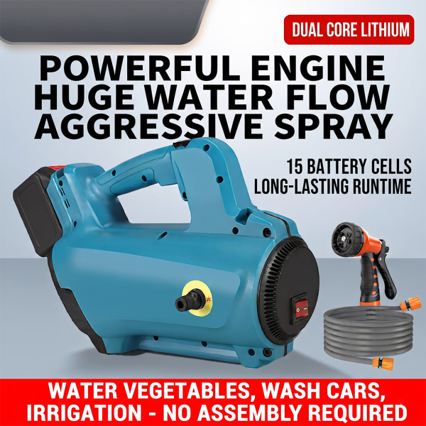 Portable Car Washing Machine Lithium electric dual-core water pump farm agricultural irrigation watering vegetables household outdoor high-pressure water pump